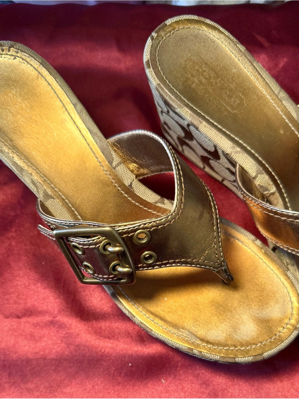 Coach Signature Wedge Sandals